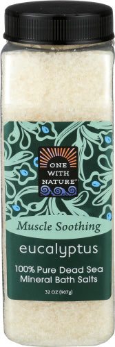 One With Nature Bath Slt Mus Soth Eucalyptus, 32 OZ.