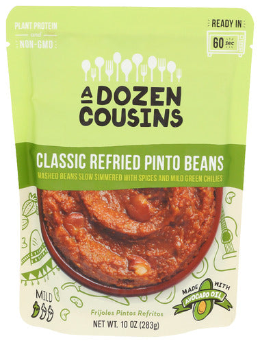 A Dozen Cousins 
Beans Pinto Refried, 10 OZ.