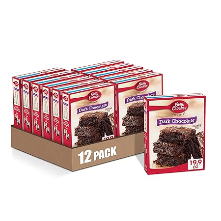 Betty Crocker Dark Chocolate Brownie Mix Family Size, 19.9 oz (Pack of 12)