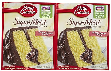 Betty Crocker Super Moist Cake Mix, Butter Recipe Yellow - 15.25 oz box, 2 pack