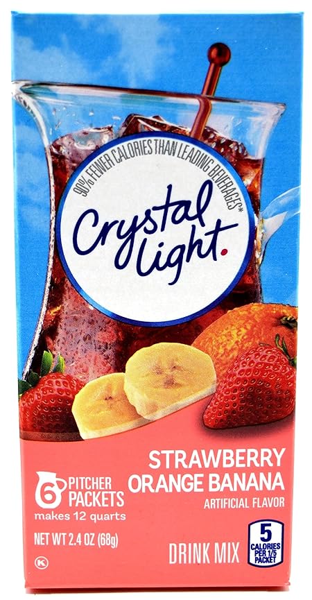 Crystal Light Strawberry Orange Banana Drink Mix, 12-Quart 2.4-Ounce Canister (Pack of 11)