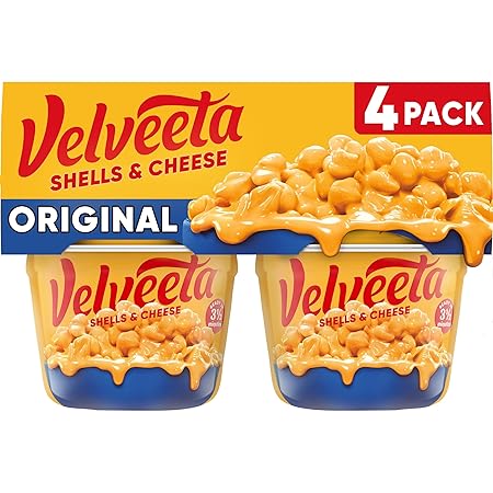Velveeta Shells & Cheese Original Microwaveable Shell Pasta & Cheese Sauce, 4 ct Pack, 2.39 oz Cups