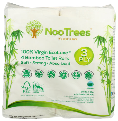 Nootrees Toilet Tissue 4Rl 300Sht, 1 EA.