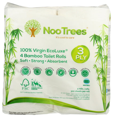 Nootrees Toilet Tissue 4Rl 300Sht, 1 EA.