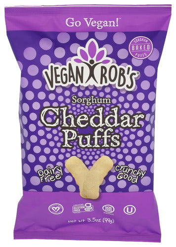 VEGANROBS PUFFS CHEDDAR DAIRY FREE - 3.5 OZ