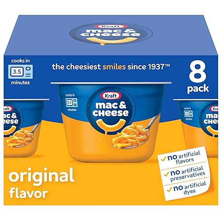 Kraft Original Mac & Cheese, 8 ct Box, 2.05 oz Cups