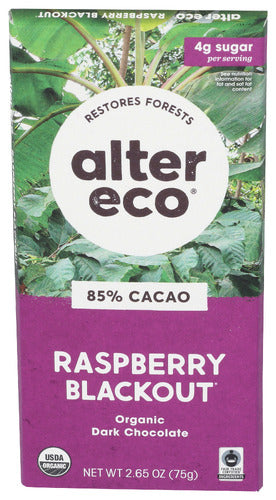 Alter Eco 
Choc Bar 85Cco Rspbr Org, 2.65 OZ.