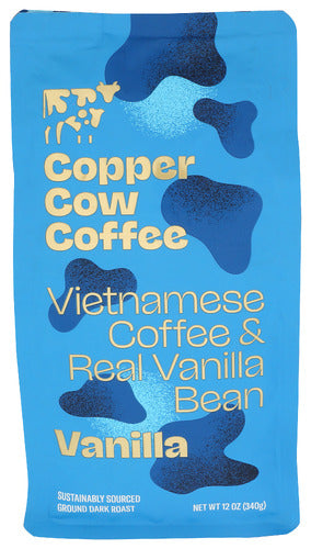 Copper Cow Coffee 
Coffee Grnd Vanilla, 12 OZ.