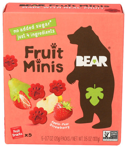 Bear Snacks 
Fruit Mini Mltpk Strwbry, 3.5 OZ.