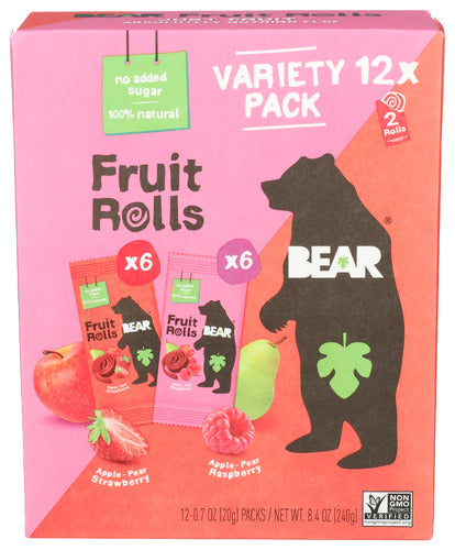 Bear Snacks 
Fruit Rolls Strw Ras Vrty, 8.4 OZ.