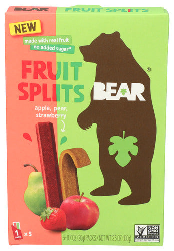 Bear Snacks 
Fruit Splits Apl Strwbry, 3.5 OZ.