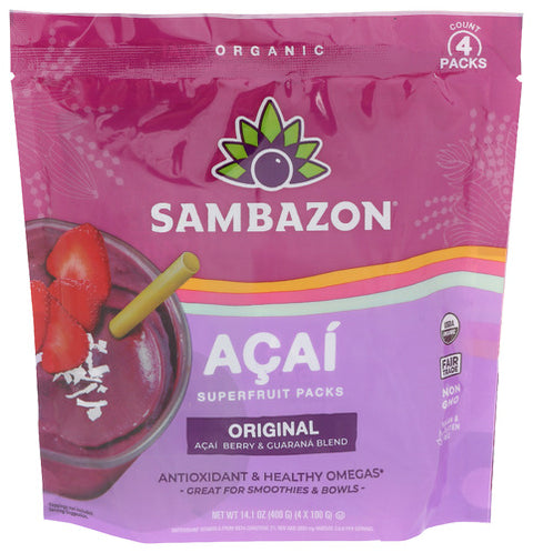Sambazon Smoothie Acai 4Pk Orgnl, 14 OZ.
