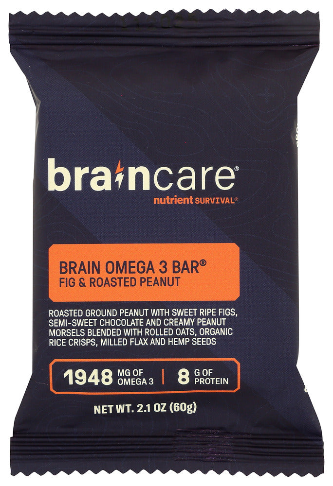 BRAINCARE BAR OMGA 3 FIG RSTD PNUT - 2.1 OZ