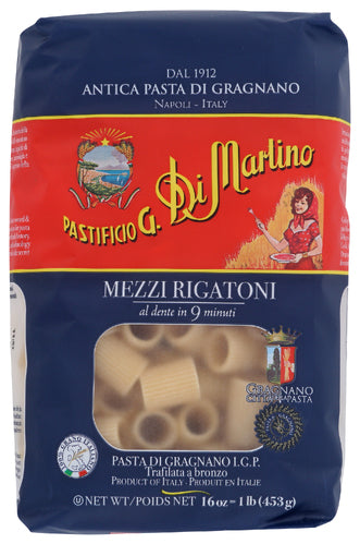 Di Martino 
Pasta Mezzi Rigatoni, 1 LB.