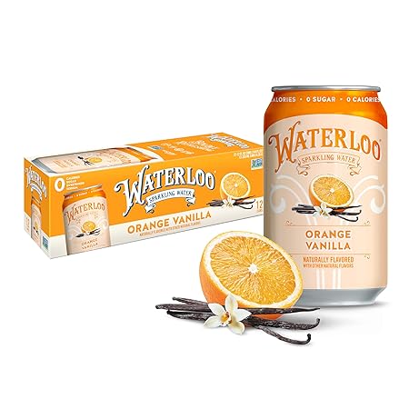 Waterloo Sparkling Water, Orange Vanilla Naturally Flavored, 12 Fl Oz Cans (Pack of 12) – Zero Calories and Zero Sugar or Sweeteners