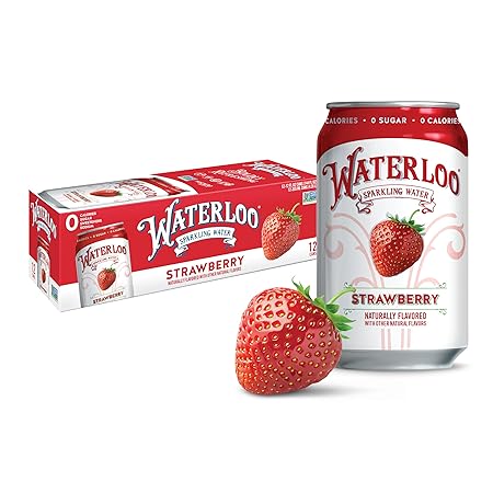 Waterloo Sparkling Water, Strawberry Naturally Flavored, 12 Fl Oz Cans (Pack of 12) – Zero Calories and Zero Sugar or Sweeteners