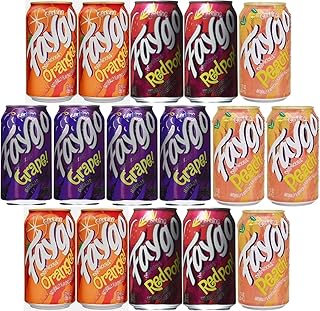 Faygoo Soda Pop 4 flavors Soft Drink 12oz Cans Var...