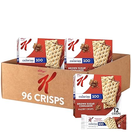 Special K Bar Pastry Crisps, Breakfast Bars, 100 Calorie Snacks, Brown Sugar Cinnamon (8 Boxes, 96 Count)