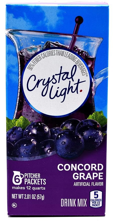 Crystal Light Concord Grape, 12-Quart 2.01-Ounce Canister (Pack Of 4)