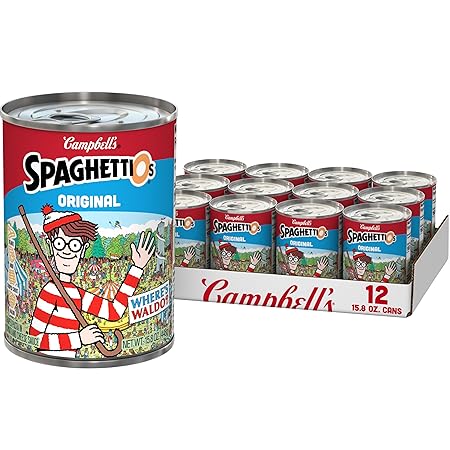 SpaghettiOs Original Canned Pasta With Where’s Waldo? Shapes, 15.8 oz Can (12 Pack)
