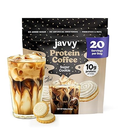 Sugar Cookie Protein Iced Coffee - Premium Whey Protein & Instant Iced Coffees - 100% Natural Cold Brew Coffee - Zero Artificial Flavors & Sweeteners, 80 mg Caffeine, 0g of Sugar, 20 Servings