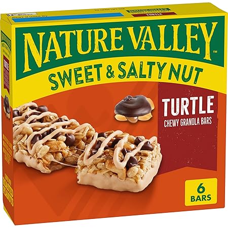 Nature Valley Sweet and Salty Nut Granola Bars, Turtle, 6 Bars, 7.2 oz