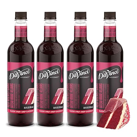 DaVinci Gourmet Classic Red Velvet Cake Syrup, 25.4 Fluid Ounces (Pack of 4)