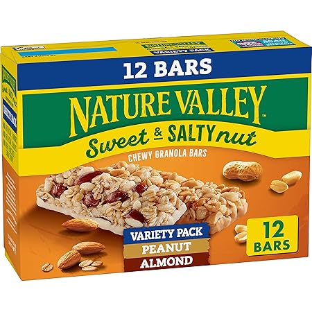 Nature Valley Granola Bars, Sweet and Salty Nut, Variety Pack, 12 Bars, 14.8 OZ