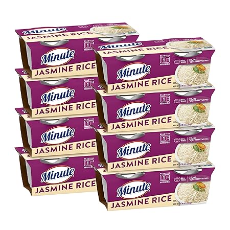 Minute Ready-to-Serve Jasmine Rice, Microwavable Rice Cups, 8.8-Ounce Cups (Pack of 8)