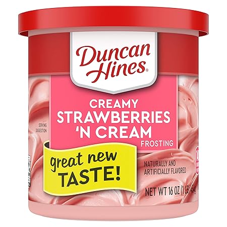 Duncan Hines Creamy Strawberries 'n Cream Frosting, 16 Ounce (Pack of 8)