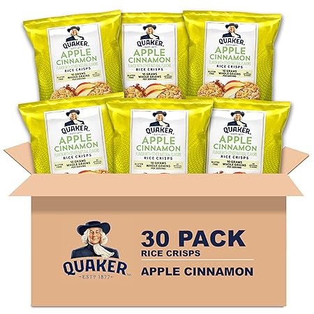Quaker Rice Crisps, Gluten Free, Apple Cinnamon, 0.91 Oz, 30 Count