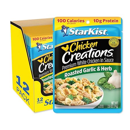 StarKist Chicken Creations, Roasted Garlic & Herb - 2.6 oz Pouch, Pack of 12