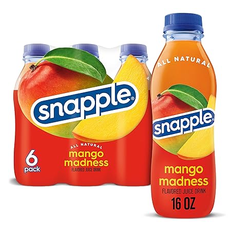 Snapple Mango Madness, 16 fl oz recycled plastic bottle, 6 pack