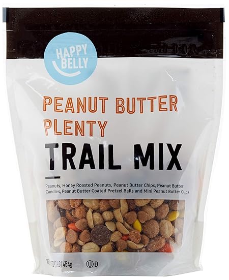 Amazon Brand - Happy Belly Peanut Butter Plenty, Trail Mix, 1 pound (Pack of 1)
