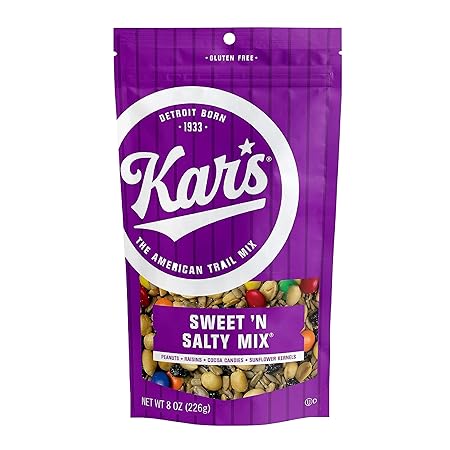 Kar’s Nuts Sweet ‘N Salty Trail Mix – 8 oz Resealable Bag, Pack of 6 - Snacks for Adults and Kids