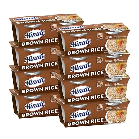 Minute Ready-to-Serve Brown Rice, Microwavable Rice Cups, 8.8-Ounce Cups (Pack of 8)