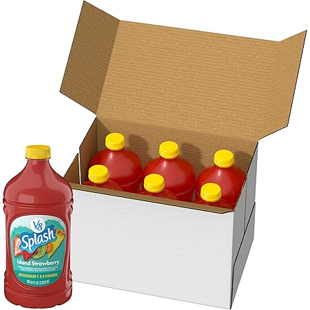 V8 Splash Island Strawberry Flavored Beverage, 64 fl oz Bottle (6 Pack)