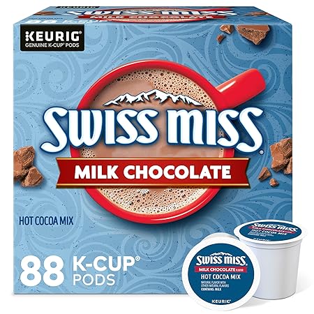 Swiss Miss Milk Chocolate Hot Cocoa, Keurig Single-Serve K-Cup Pods, 88 Count (4 Packs of 22)