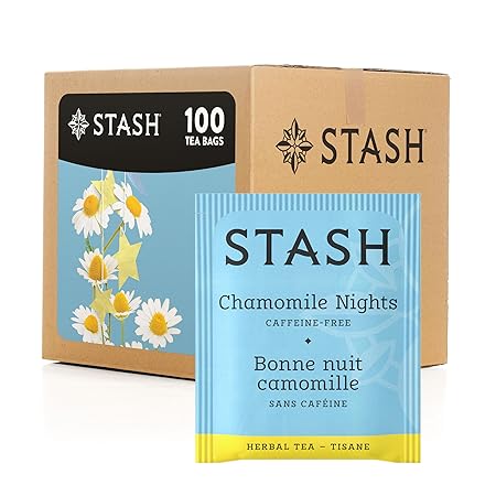 Stash Tea Chamomile Nights Herbal Tea, Box of 100 Tea Bags (Packaging May Vary)