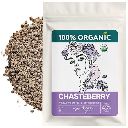 Organic Chasteberry Tea (4 oz.) – Whole Dried Berries for Infusion, Tinctures & Herbal Crafts – Edible Grade - Vitex agnus-castus