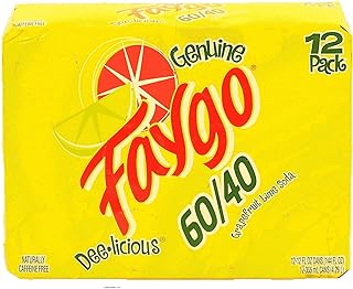 Faygo 60 / 40 grapefruit lime soda pop, 12-pack 12...