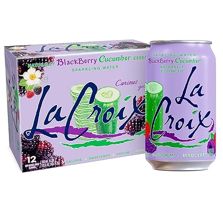 LaCroix Sparkling Water, Blackberry Cucumber, 12-Pack Zero Sugar, Zero Calories, Zero Sodium