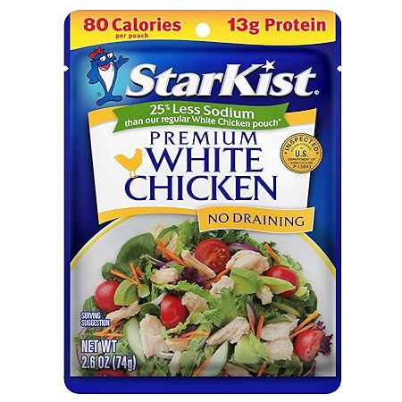 StarKist Less Sodium Premium White Chicken - 2.6 oz Pouch (Pack of 1)