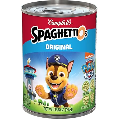 SpaghettiOs Original Canned Pasta With Paw Patrol Shapes, 15.8 oz Can