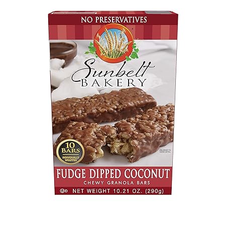 Sunbelt Bakery Fudge Dipped Coconut Chewy Granola Bars, 50-1.0 OZ Bars (5 Boxes)