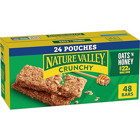 Nature Valley Crunchy Granola Bars, Oats 'n Honey, 48 Ct, 35.76 oz (24 Pouches)