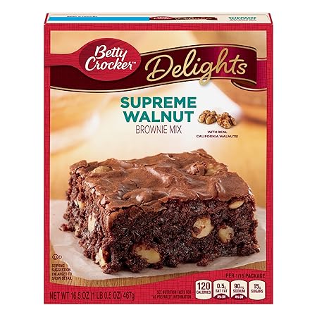 Betty Crocker Supreme Walnut Brownie Mix (Pack of 3) 16.5 oz Boxes