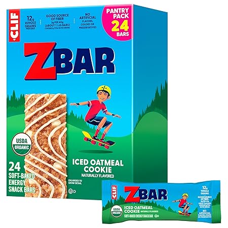 Zbar - Iced Oatmeal Cookie - Soft-Baked Energy Snack Bars - Non-GMO - 12g Whole Grains - USDA Organic Granola Bars (24 Pack)