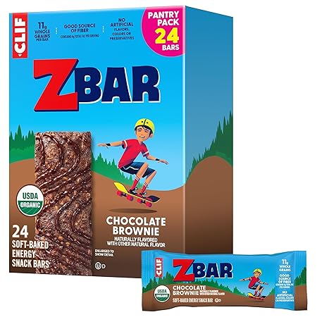 Zbar - Chocolate Brownie - Soft-Baked Energy Snack Bars - Non-GMO - 11g Whole Grains - USDA Organic Granola Bars (24 Pack)
