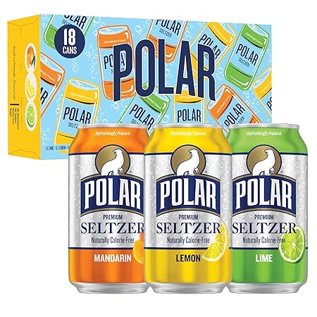 Polar Seltzer Water Citrus Variety Pack, 12 fl oz cans, 18 pack